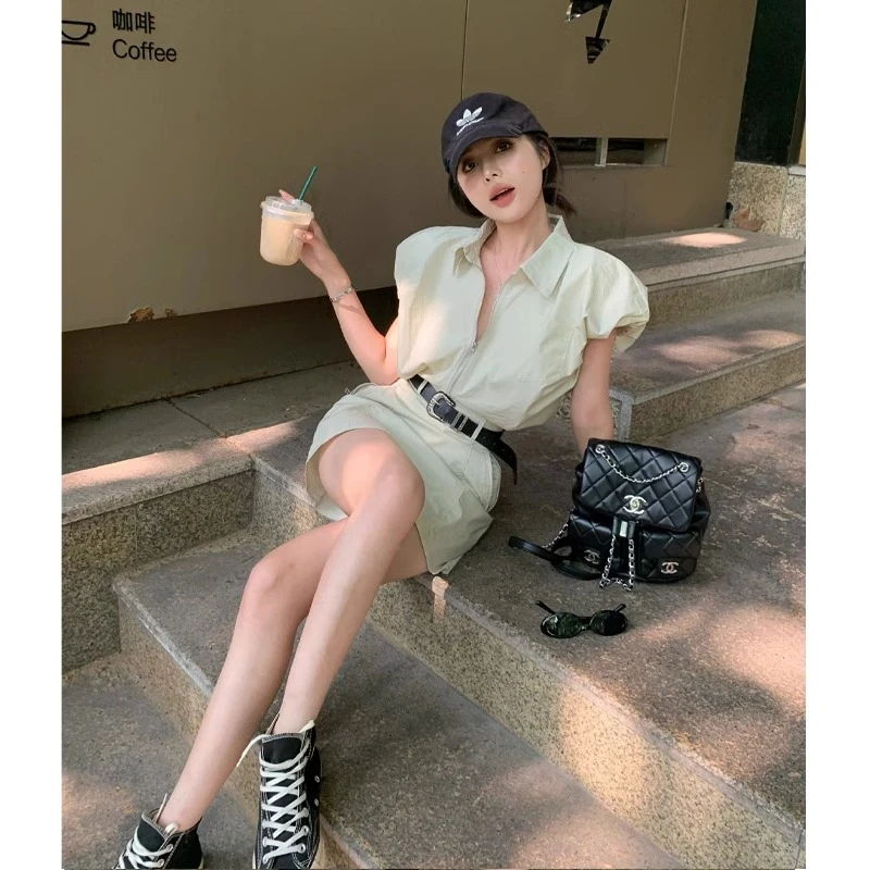 美式工装时尚套装女2025夏季新款复古又甜又辣无袖上衣短裙两件套