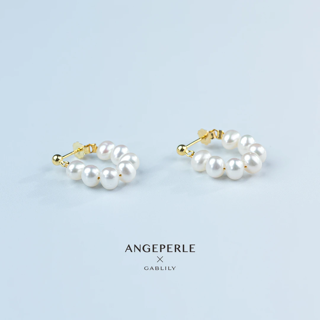 【金美伶专属】天使之泪淡水珍珠S925银针+铜配件耳饰5-6mm百搭款