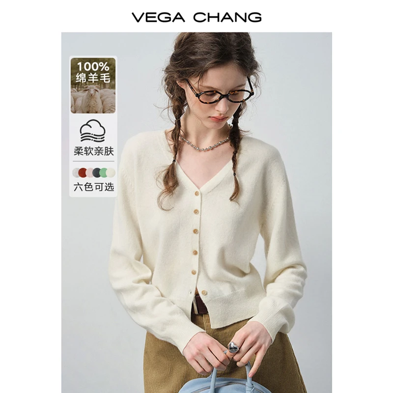 【云糯衫】VEGA CHANG美利奴100%纯羊毛针织衫开衫裸感毛衣0191TS
