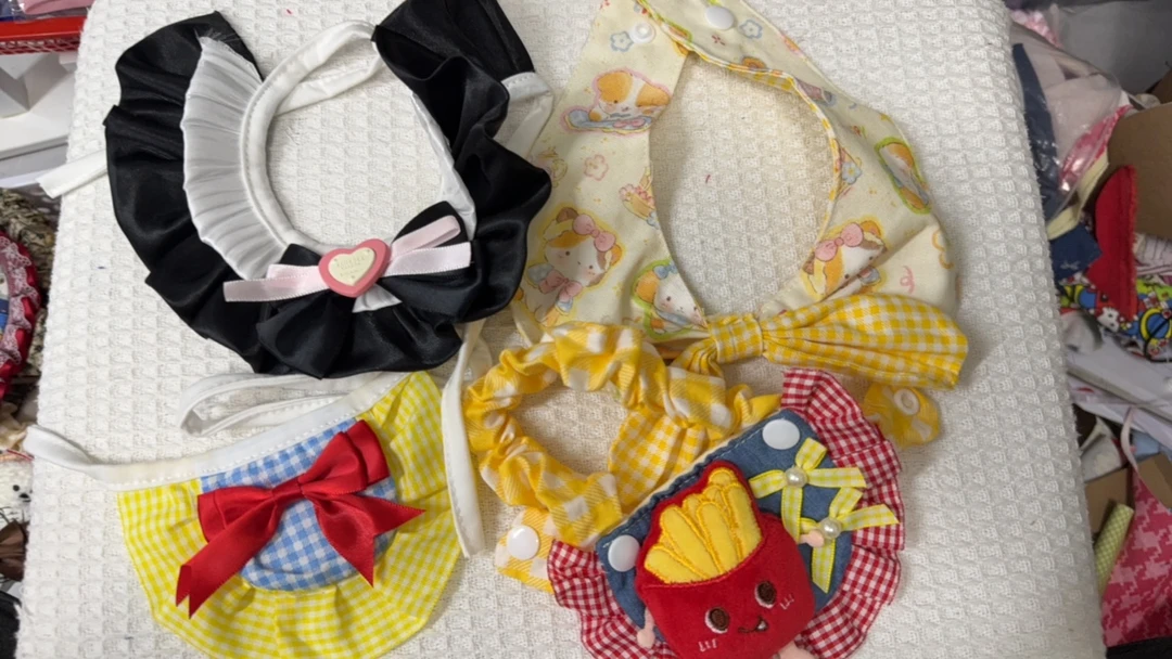 yang姐妹大型犬口水巾专拍，两件