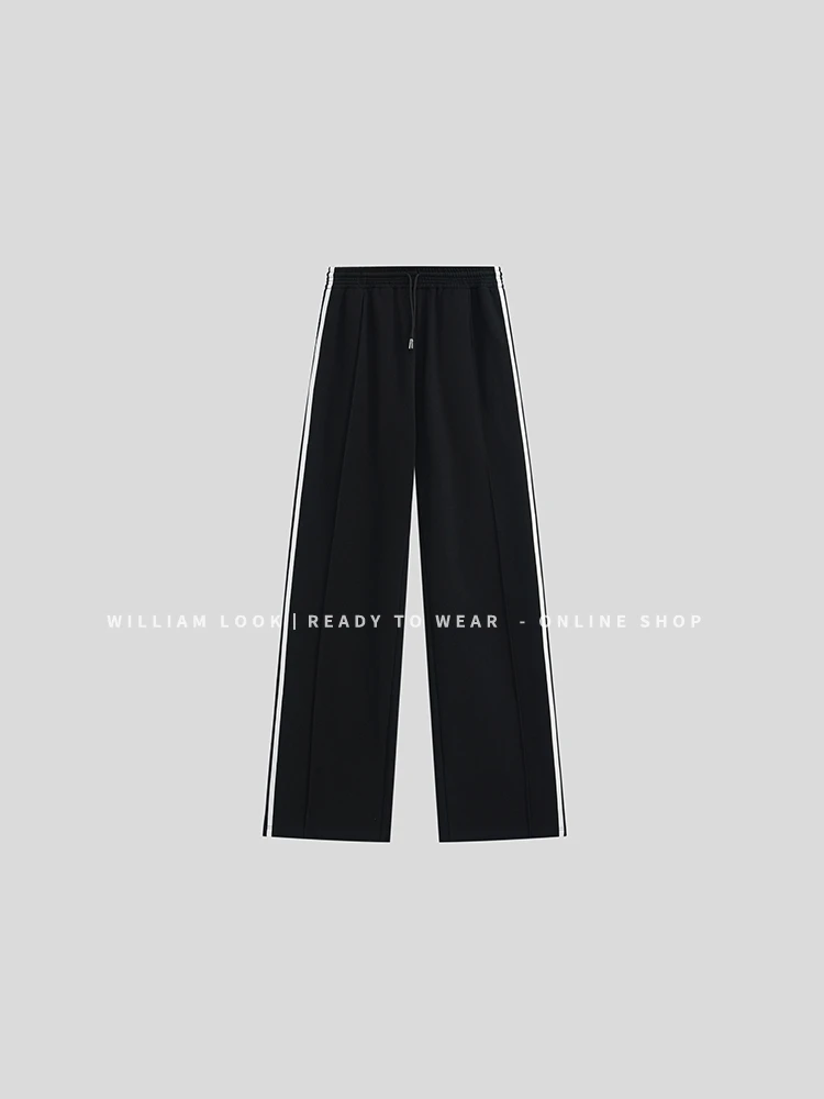 威廉威 男女同款【高个堆堆神裤】430g厚显高视觉效果拉满长裤E986