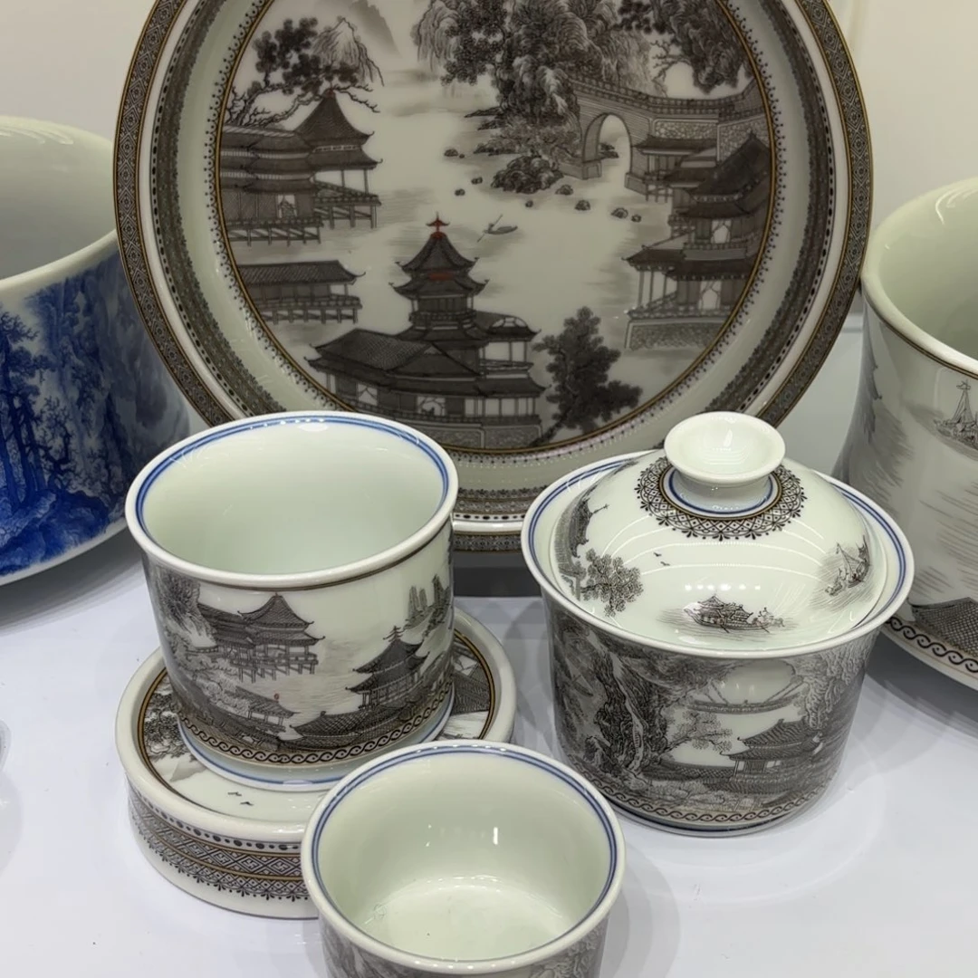 海***.景德镇陶瓷五件套无礼盒