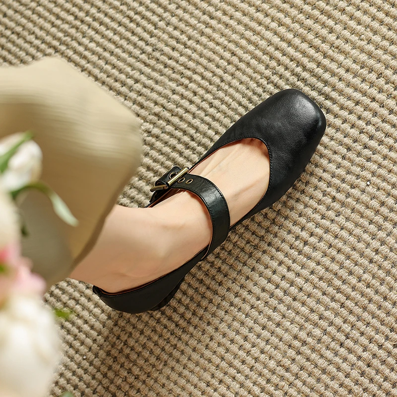 辰光拾锦手工女鞋丨复古油蜡感一字玛丽珍2.5cm真皮超软通勤单鞋