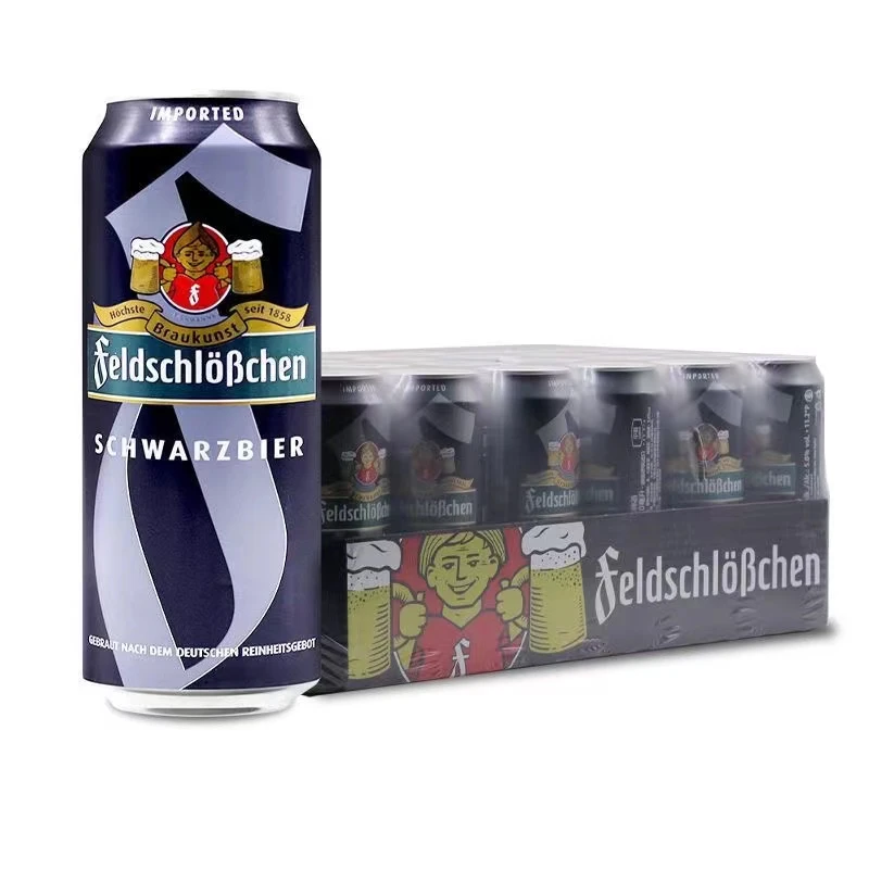 德国原装进口费尔德堡啤酒中粮大麦黑啤酒500ml*18罐整箱包邮