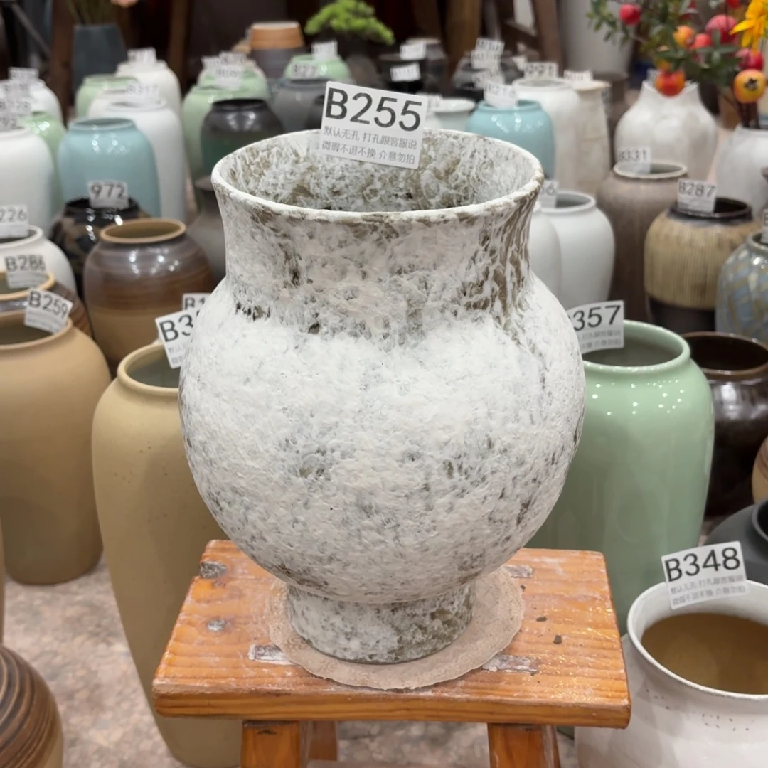 森***蓝摆件陶景德镇陶瓷花瓶高28口15.5