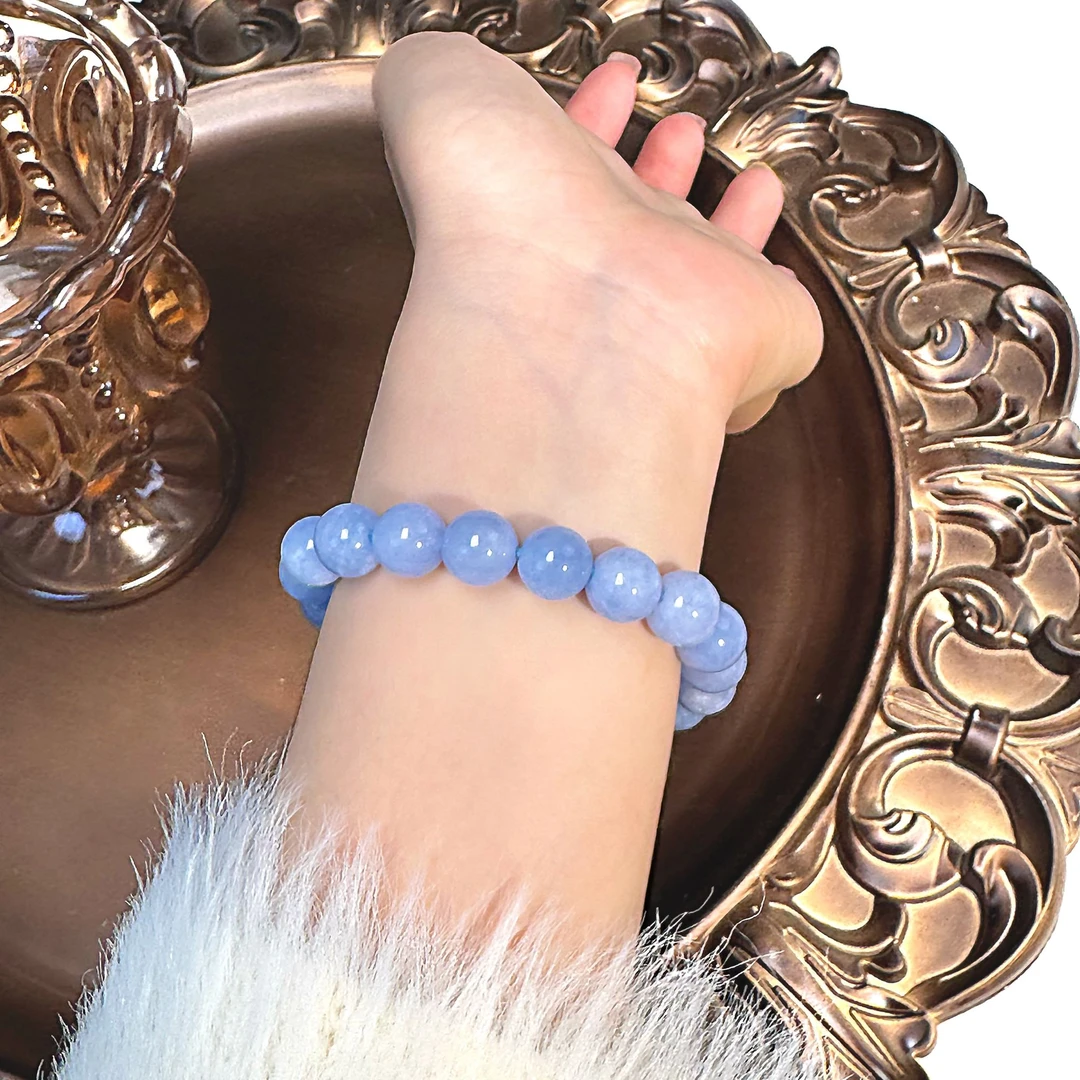 天然蓝萤石手串A0094