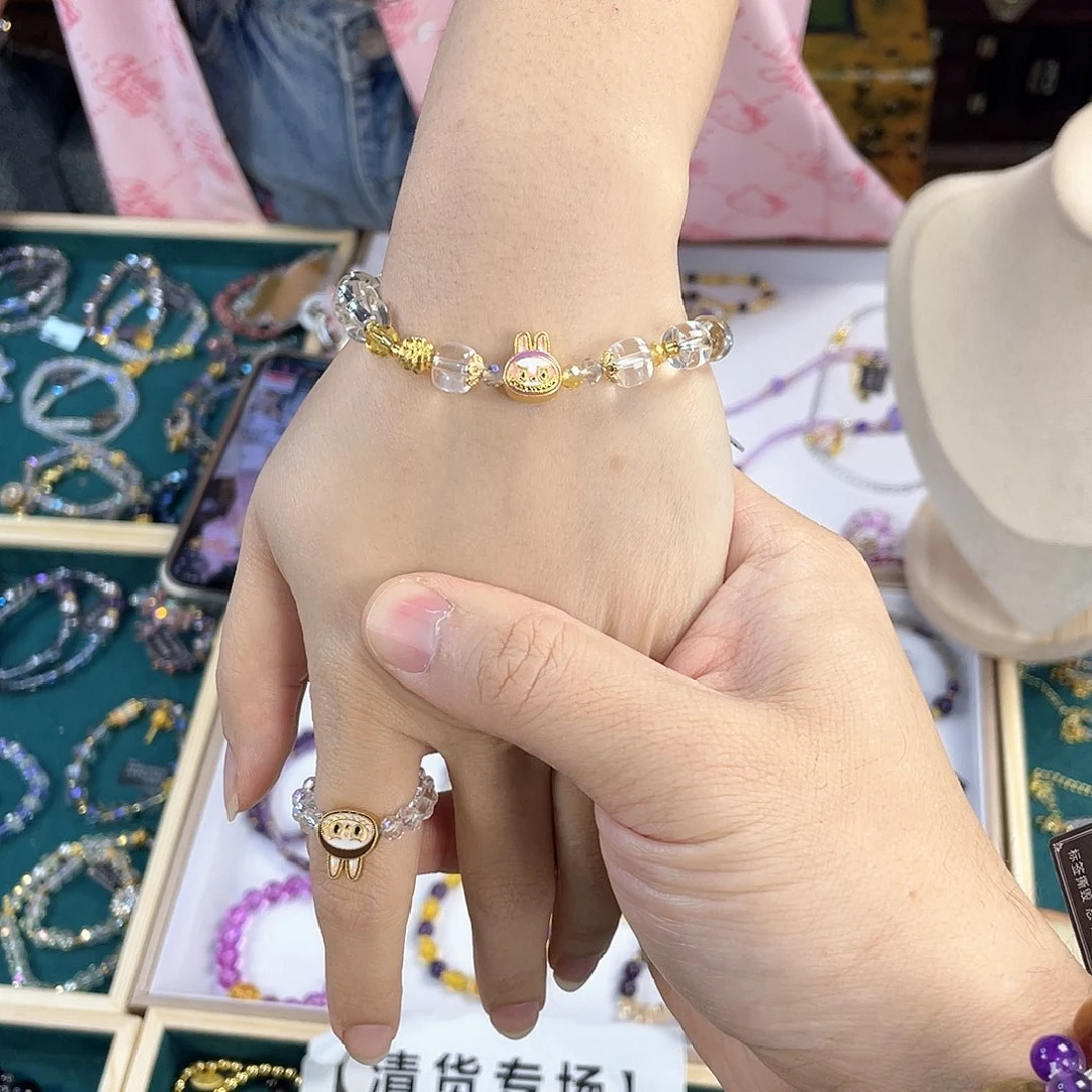 水晶手链银S925镀金镶嵌