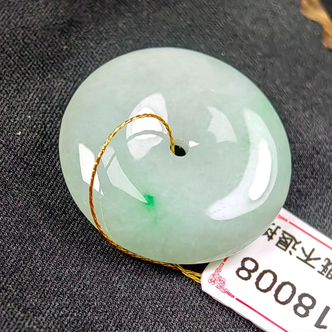 冰润飘阳绿平安扣尺寸25.5*5.6mm