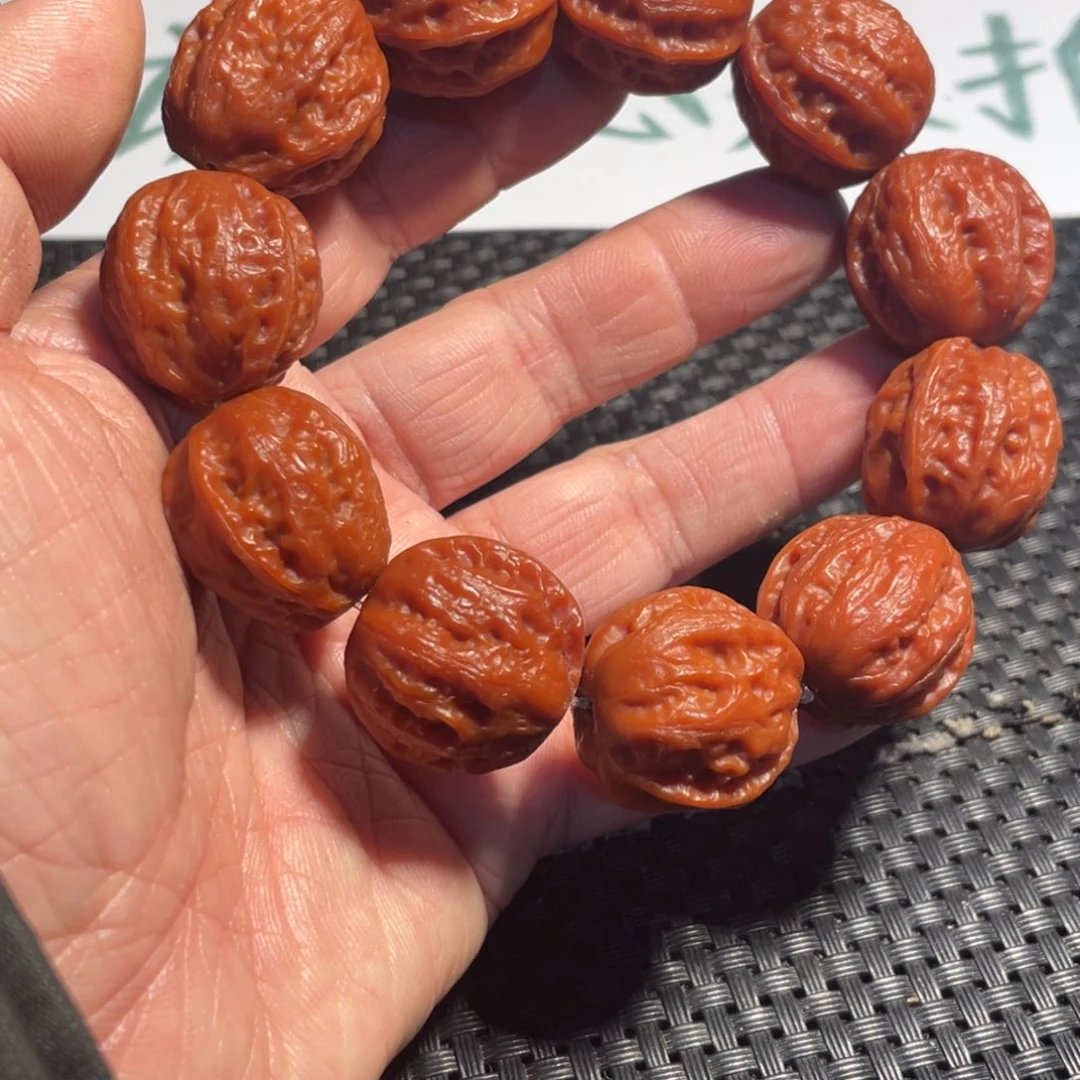 文玩核桃手串霸王龙粗筋磨盘23