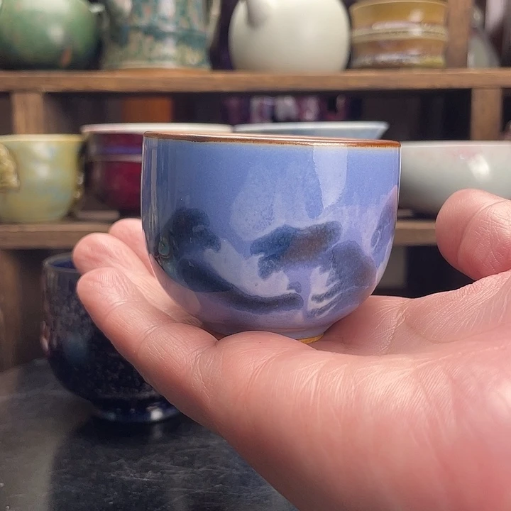 谢***E瓷杯子山水窑变杯