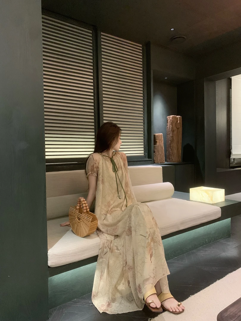 EIA一尧【桑榆】禅意气质松弛宽松连衣裙复古买手小众夏季国风长裙