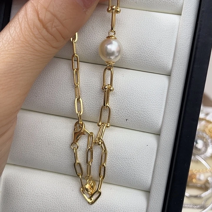 海水珍珠银S925镶嵌手绳