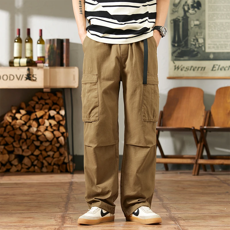 休闲裤男款夏季新款工装裤潮流休闲长裤潮流高街直筒宽松阔腿长裤
