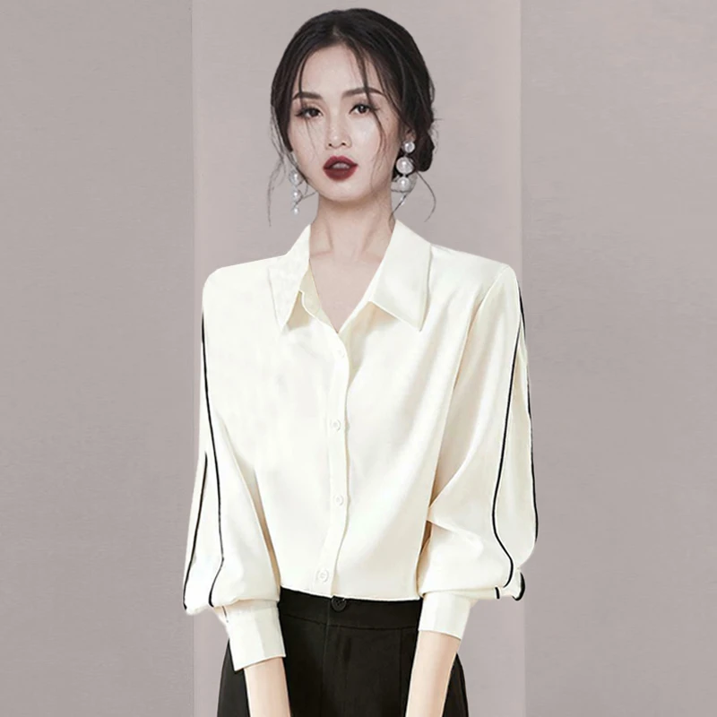 法式设计感高级通勤白色衬衫女春季2025新款时尚洋气上衣