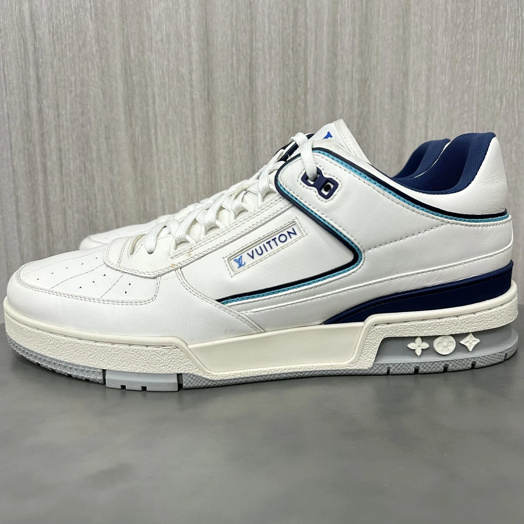 99新 LouisVuitton/路易威登 41码 trainer 白蓝 低帮板鞋
