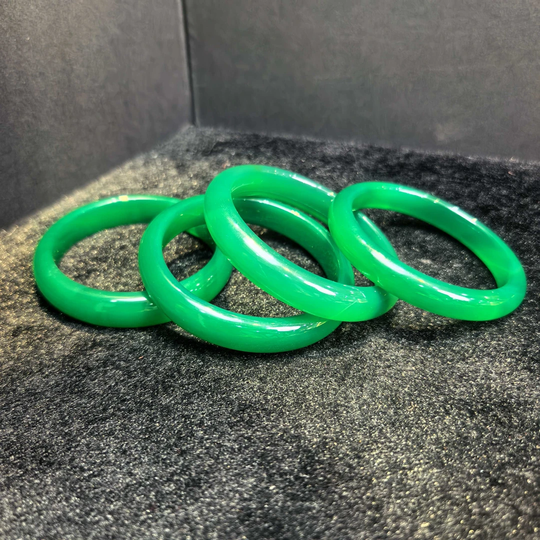 江德洋珠宝S7104极光幽灵绿秦紫玛瑙绿手镯配盒-多样性发只发一件