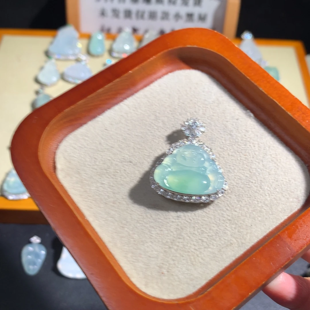 开***冉翡翠银S925镶嵌挂件