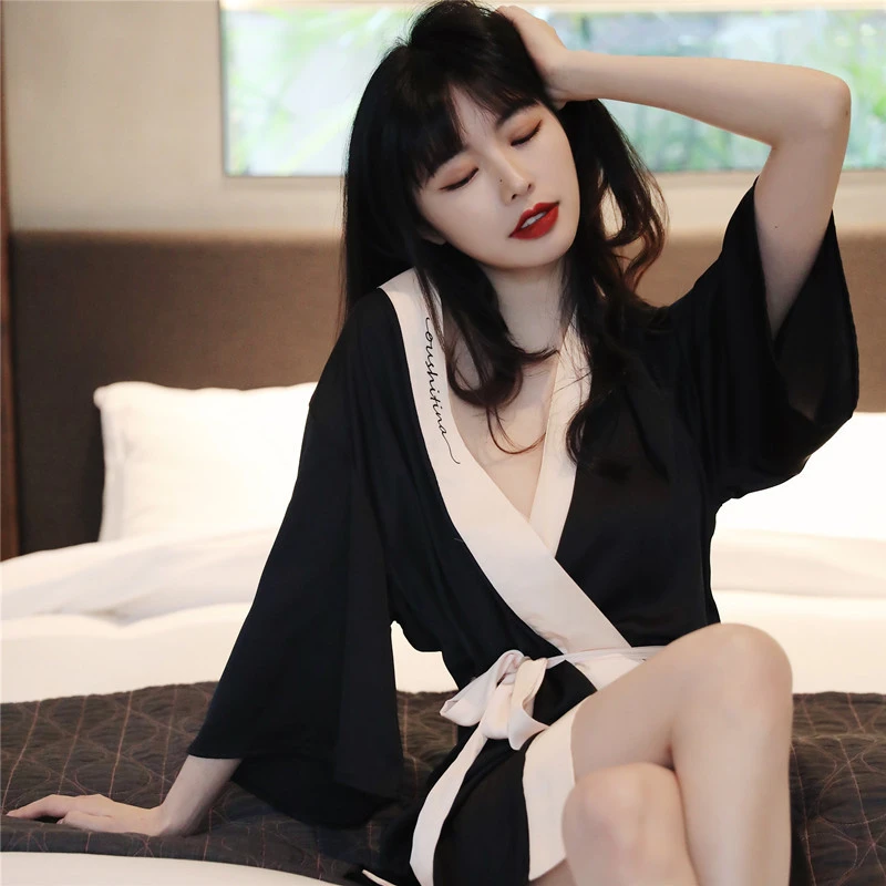 高级感睡衣裙两件套冰丝吊带性感睡袍套装伴娘晨袍送女友闺蜜礼物