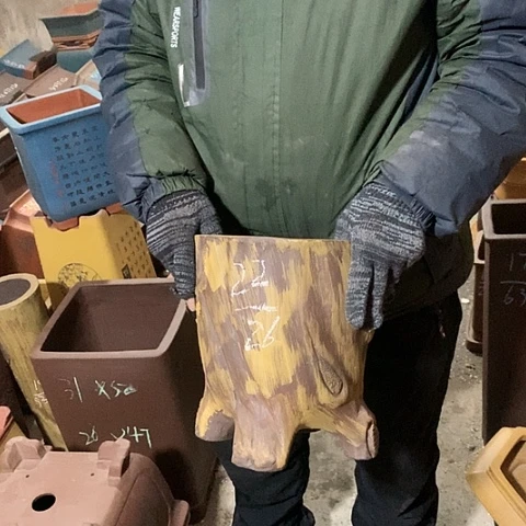 紫砂花盆手工制作