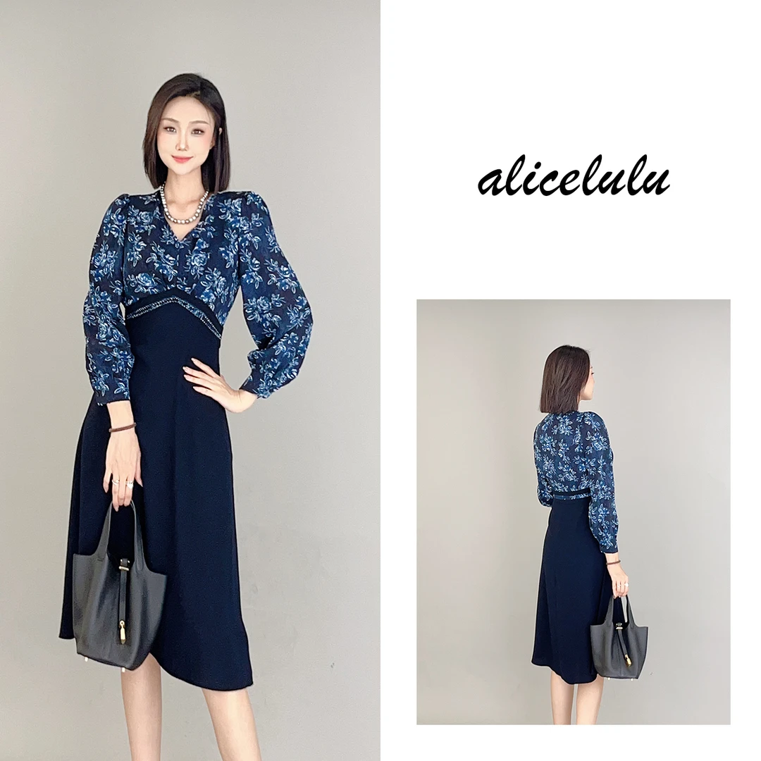 6 alicelulu“青花瓷”连衣裙素雅剪花淡雅柔美S2138985J