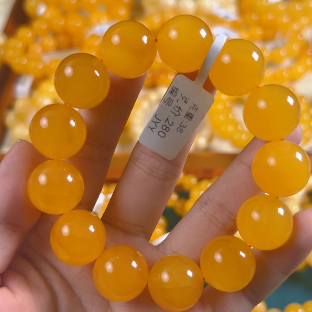 琥珀未镶嵌手链38g焦皮同料老型17mm jyy