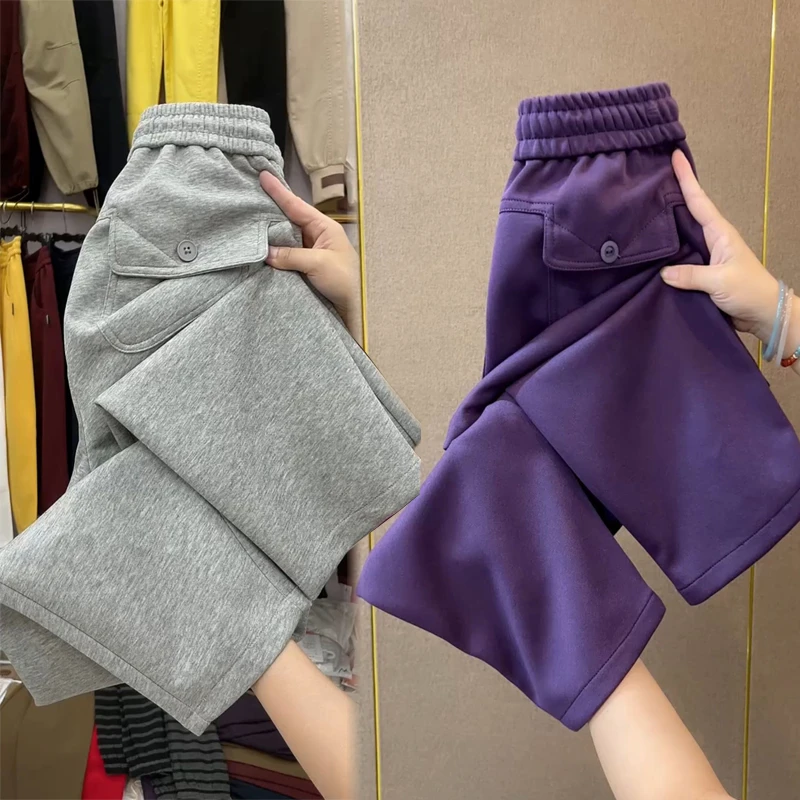 2025秋冬韩版松紧腰小脚哈伦裤女简约时尚休闲裤百搭运动裤潮流