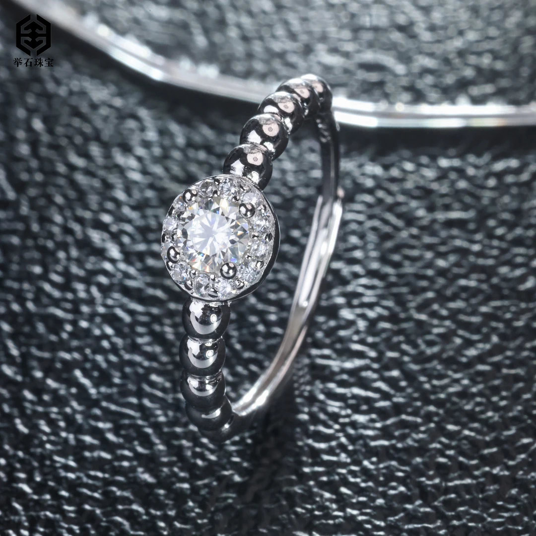 925银莫桑石银制品 【举石饰品】X0216-9819-0147莫桑钻戒指（一件）H