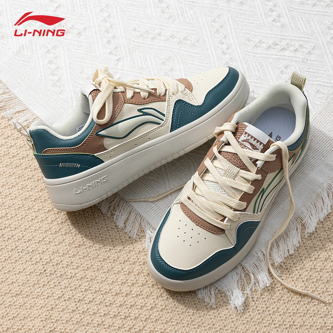 李宁行初2.0女鞋板鞋2025春季低帮运动潮鞋百搭小众复古休闲鞋子