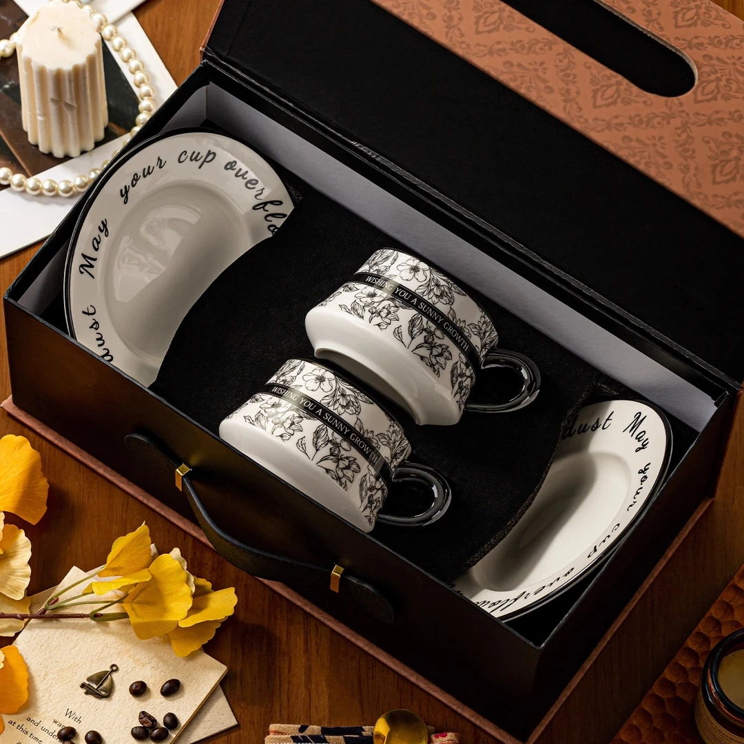 复古法式陶瓷咖啡杯套装高档精致特别好看的咖啡杯子乔迁新婚礼物