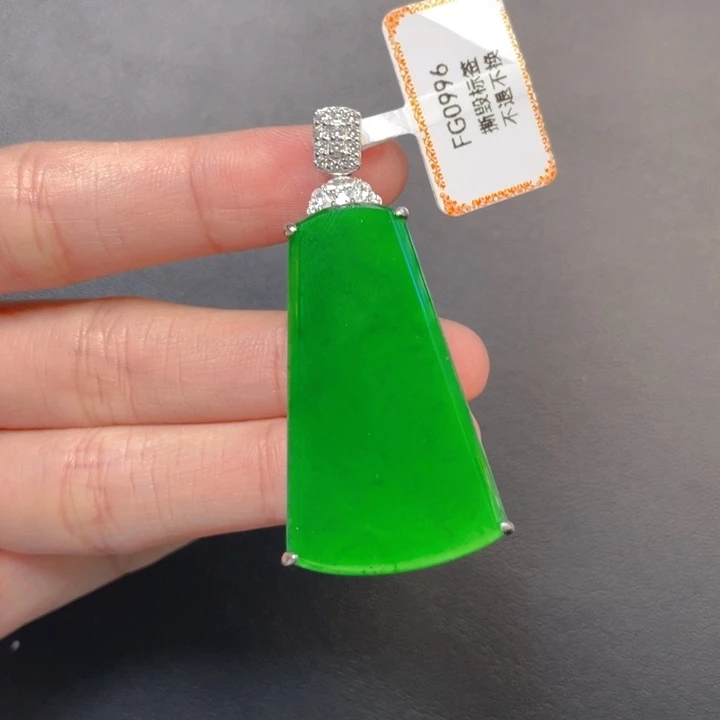 翡翠银S925镶嵌吊坠(不含链)