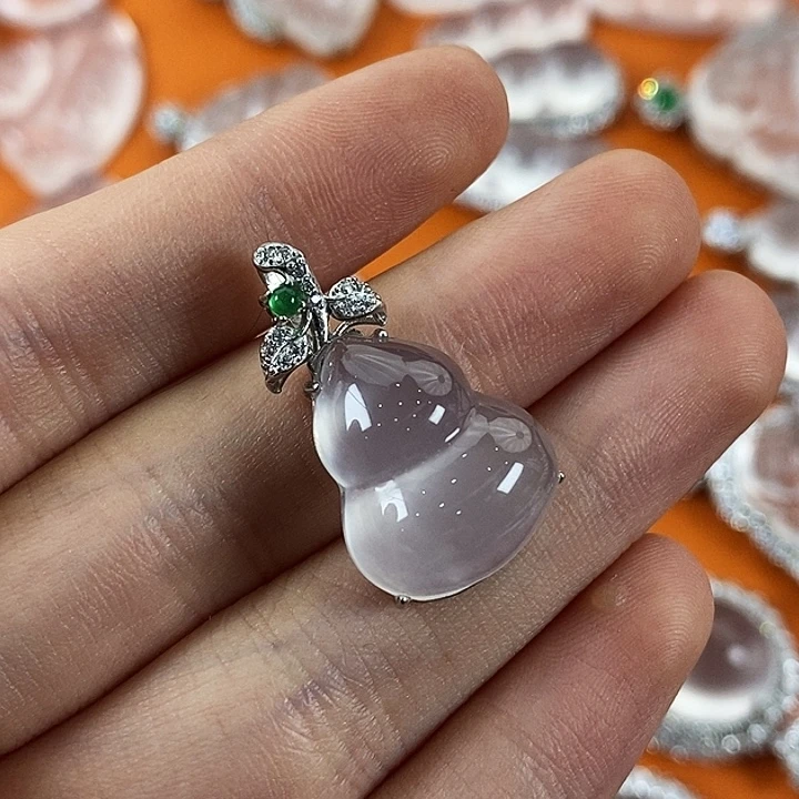 石英质玉银S925镶嵌颈饰