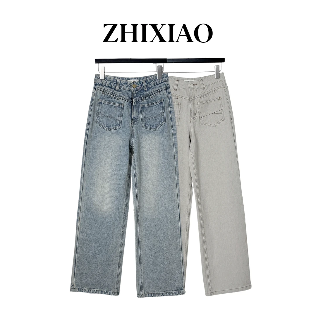【ZHIXIAO】夏季新款:设计款休闲牛仔裤82118