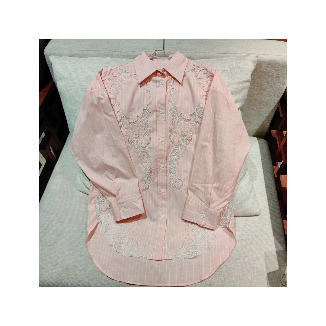 25461834【暮野】精致刺绣拼接蕾丝显瘦高级上衣