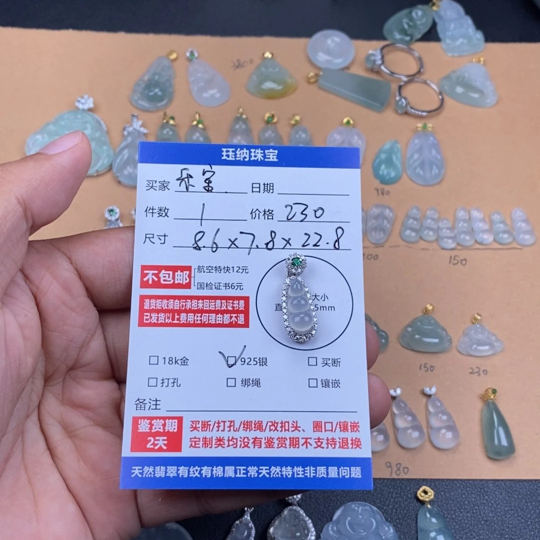 颈饰银S925镶嵌翡翠乐*?