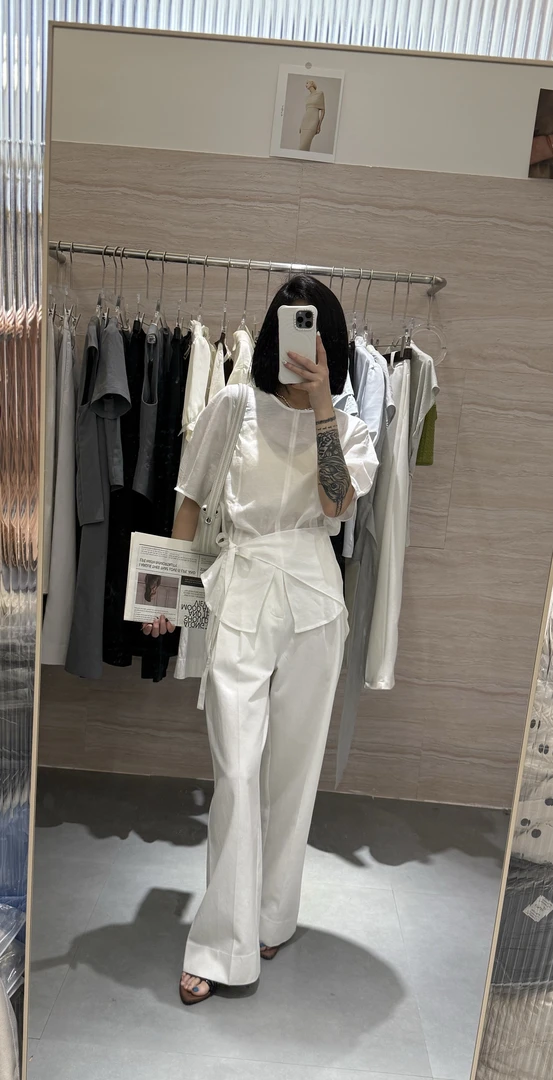 小众设计感叠搭系带三角巾薄款夏季女士衬衫宽松气质