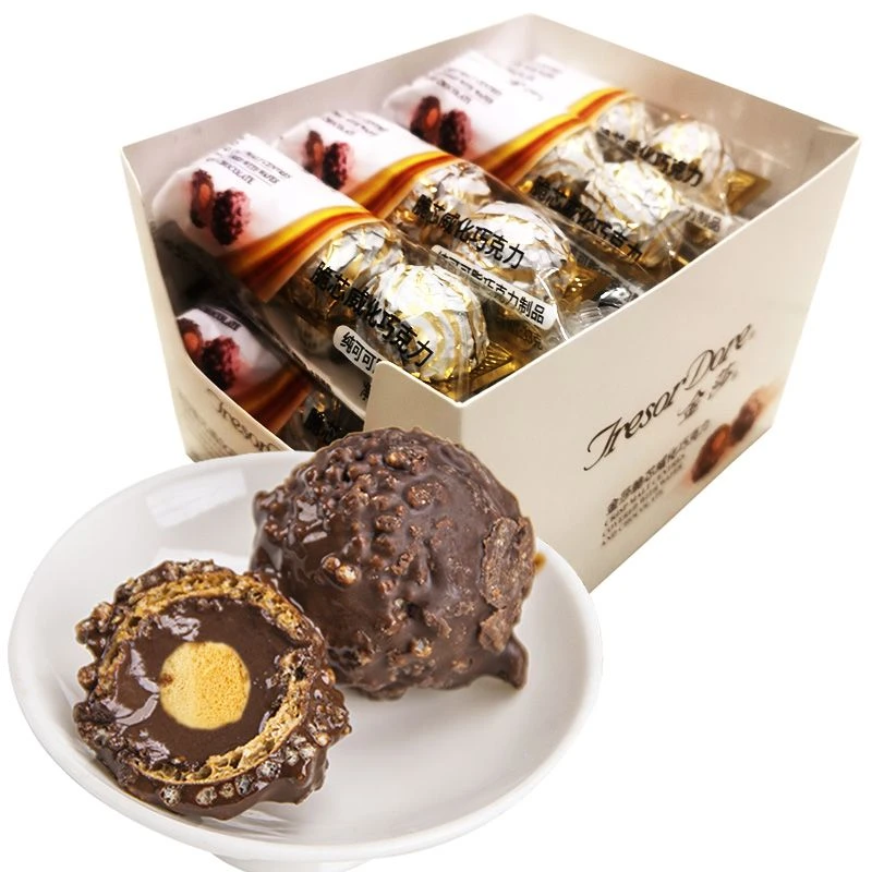 吃到9月金莎脆芯威化巧克力33g*12条盒装