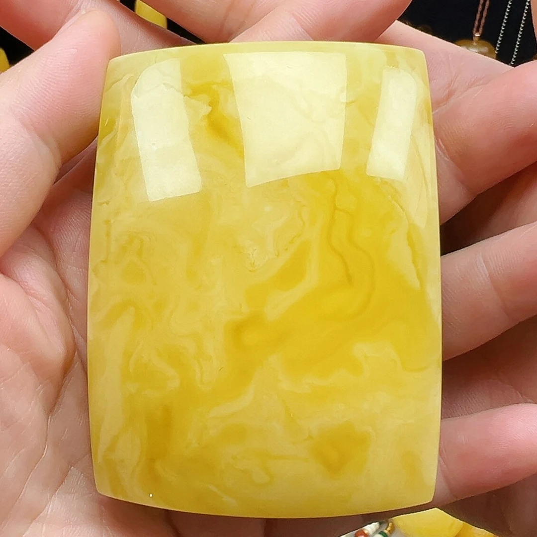 裸石琥珀未镶嵌蜜蜡方牌手把件