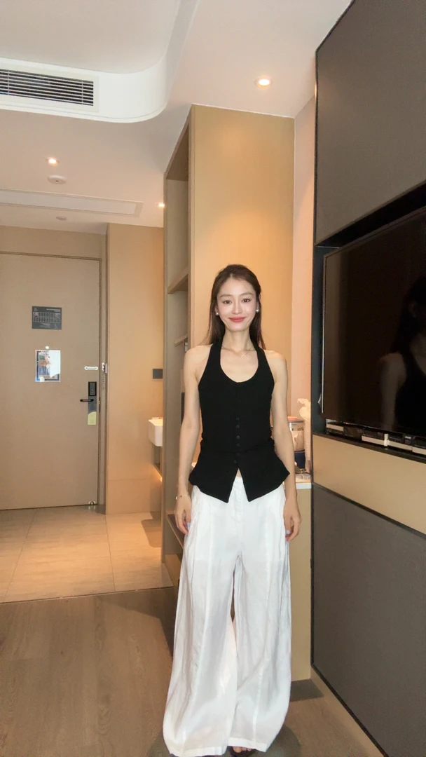 【部分现】亚麻休闲长裤2025夏季新款宽松显瘦垂感拖地阔腿裤X50022