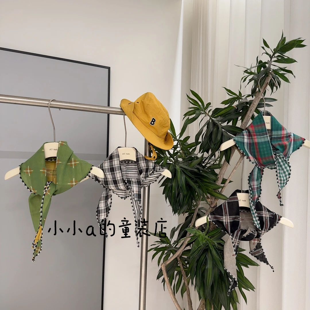 2025新款棉麻三角巾双面双色百搭围巾时尚包头巾防晒披肩小领巾女