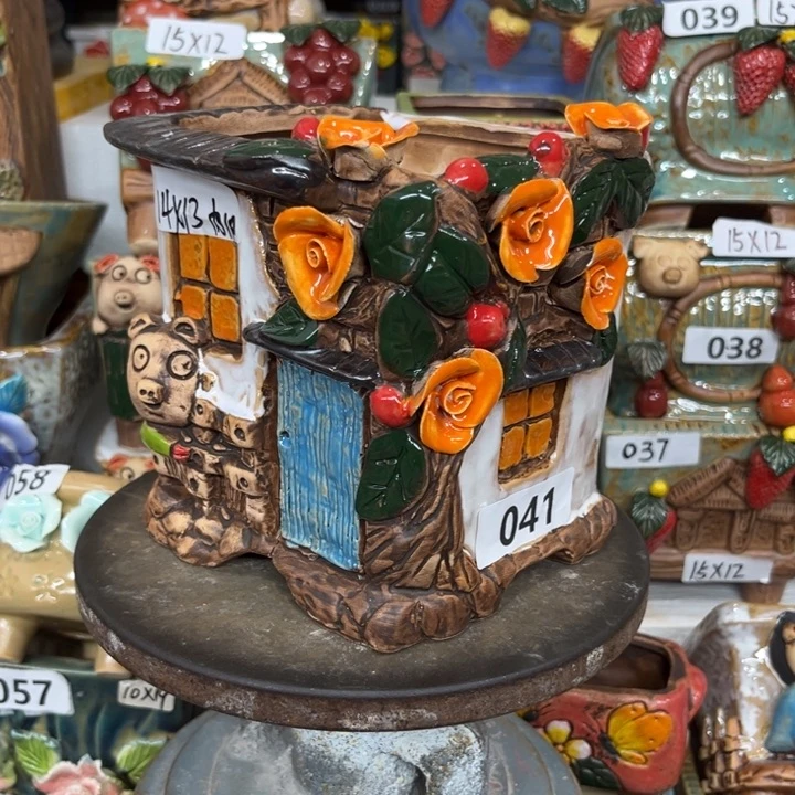 紫砂花盆粗陶材质多肉花盆