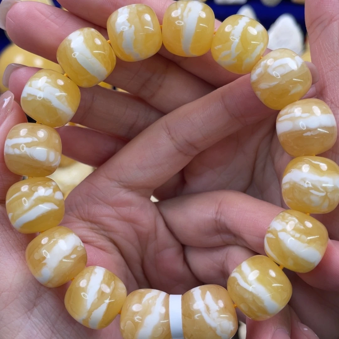裸石蜜蜡未镶嵌琥珀蜜蜡手串卡15mm