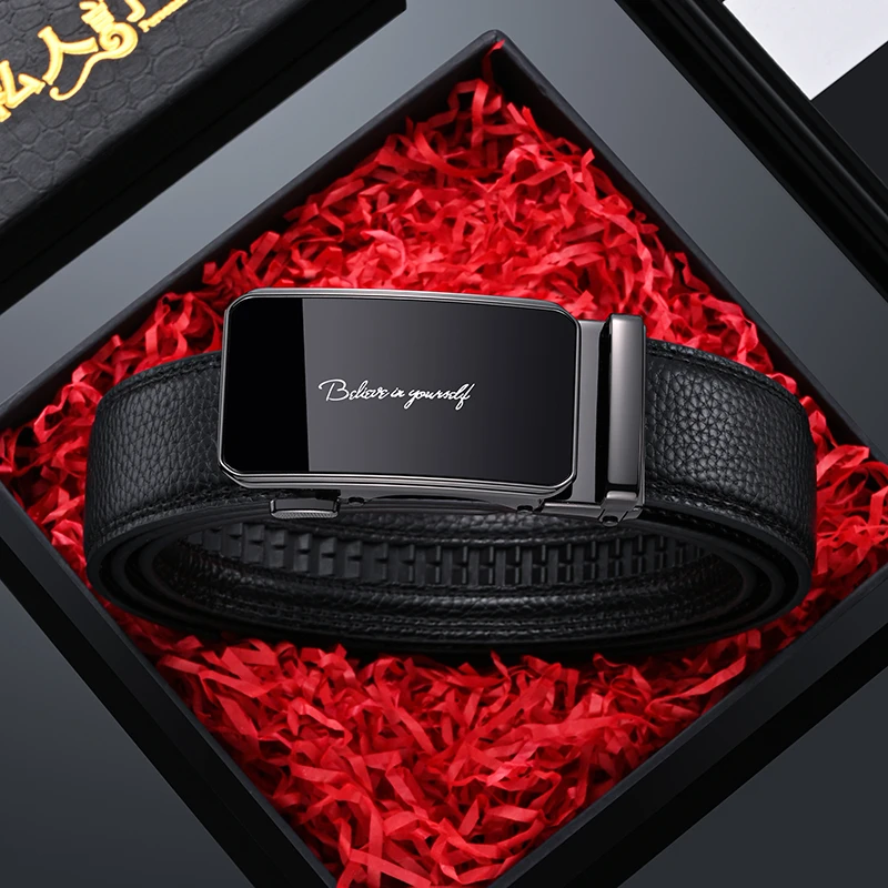 2025新款皮带自动扣礼盒仿真皮男士腰带潮流百搭中青年时尚裤腰带
