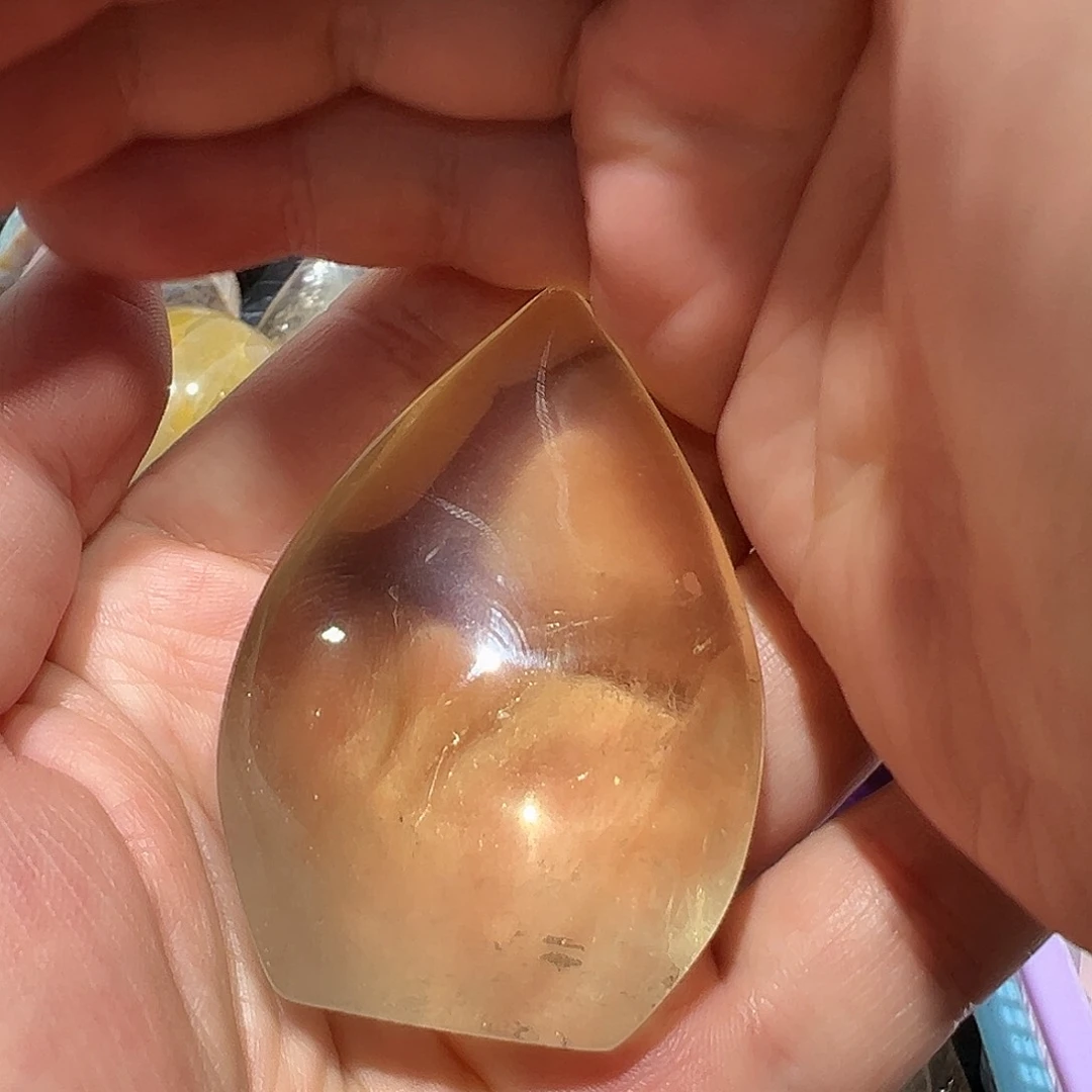 黄晶珠宝半成品未镶嵌黄水晶摆件