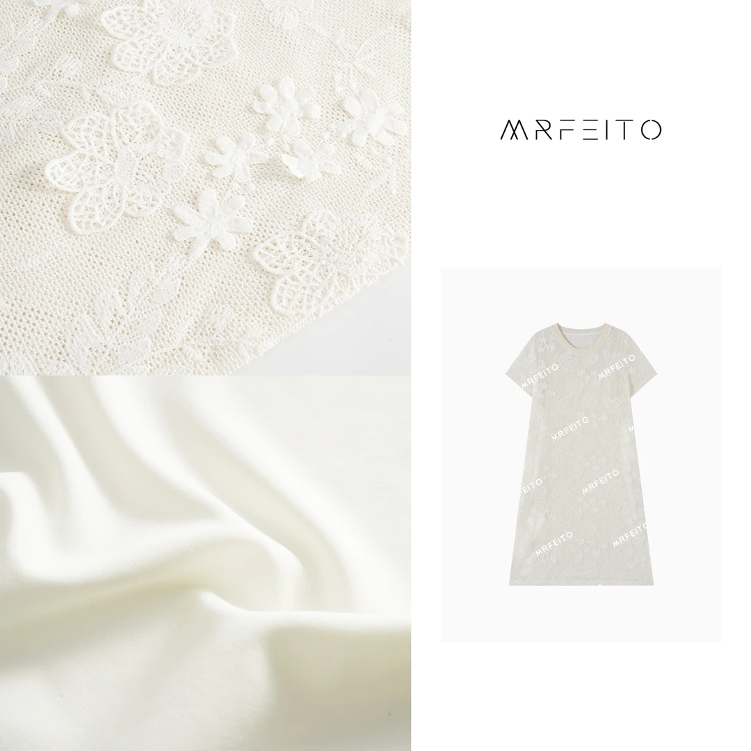 法式镂空勾花女士赫本风长款连衣裙H16Q01X25300