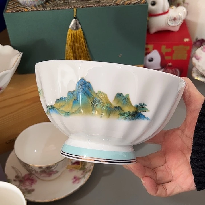 瓷片骨瓷碗一个金立面碗