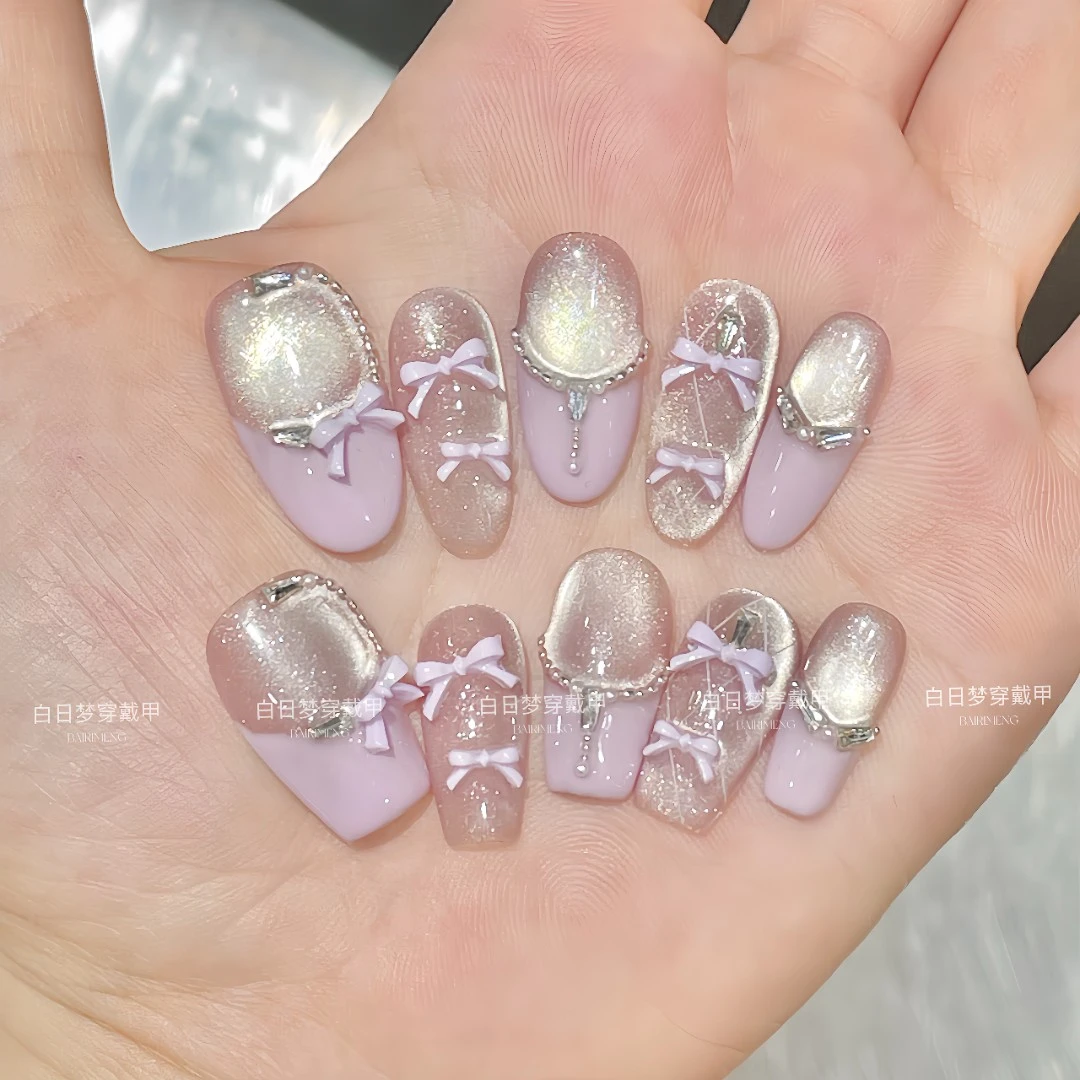 【紫色安妮】新款高定猫眼显白气质捏捏百搭穿戴甲