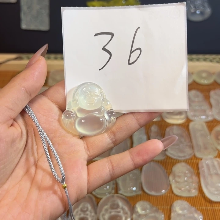 岚***@岫玉未镶嵌岫玉白冰挂件肚佛