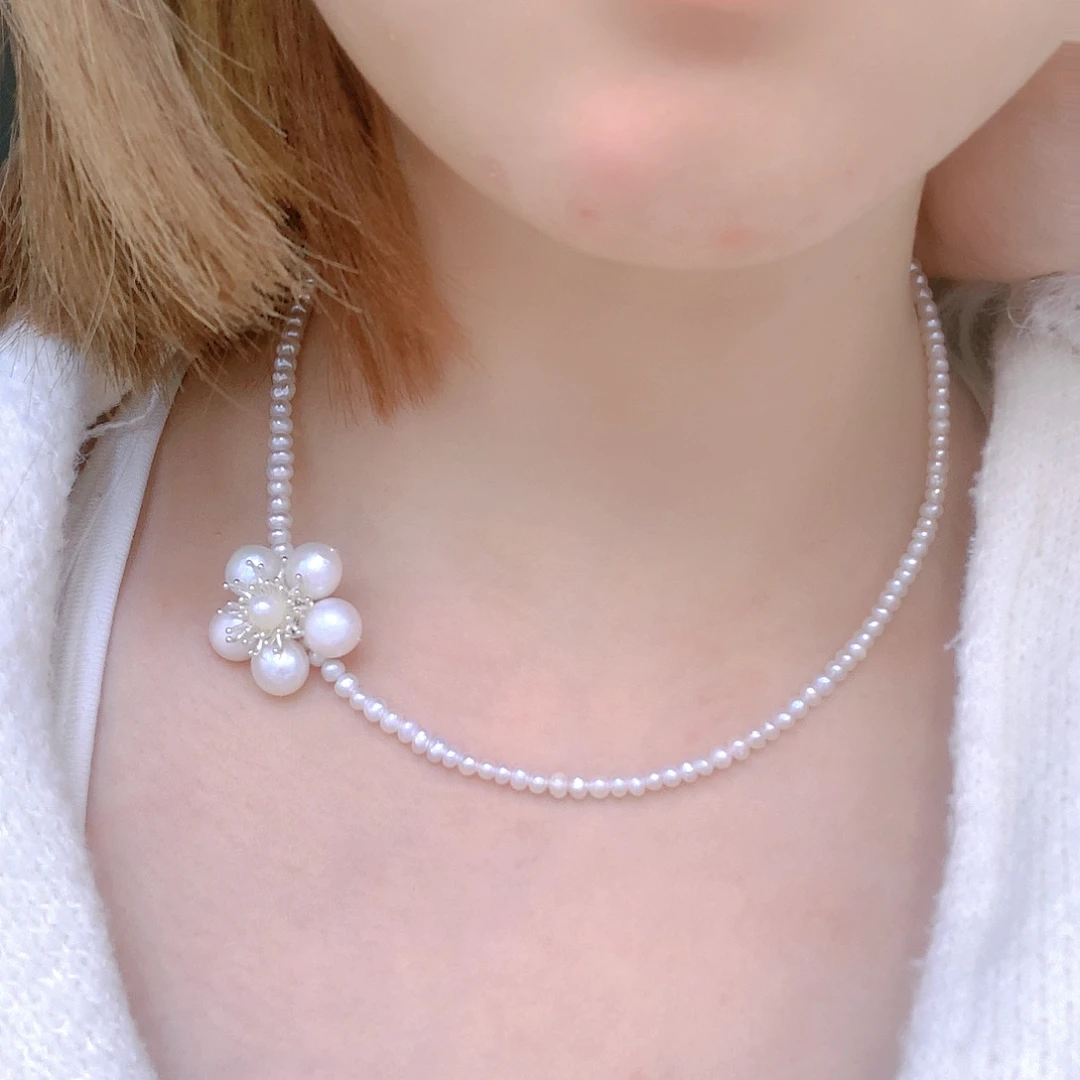 银S925镶嵌耳饰淡水珍珠