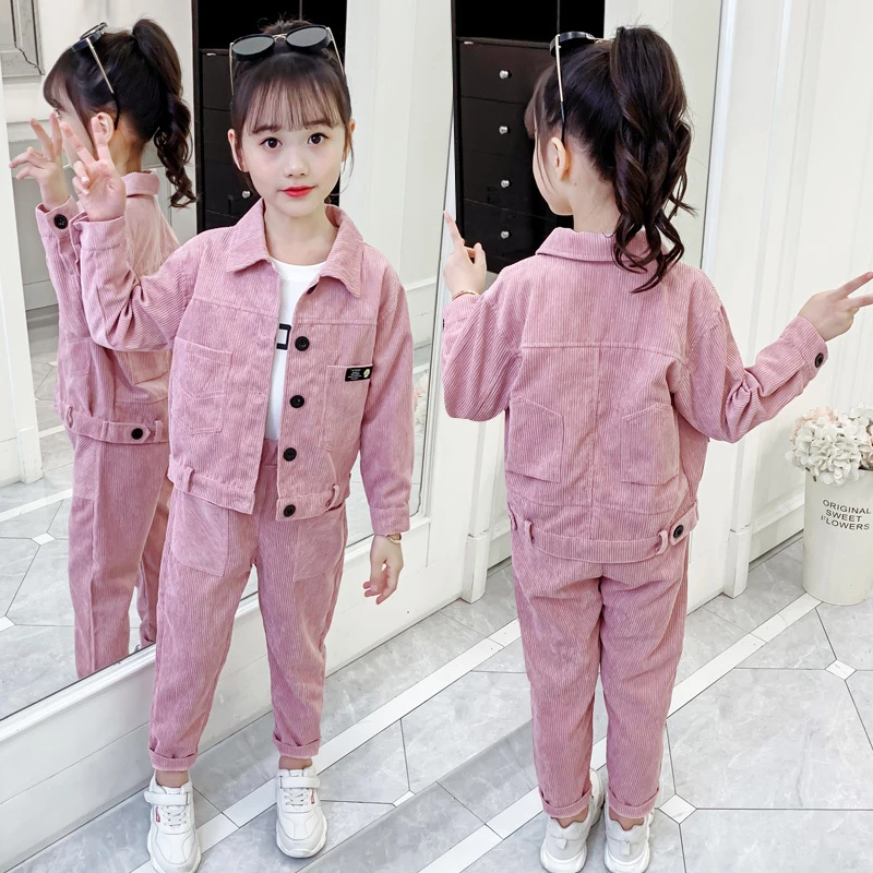 儿童女童春季套装洋气加绒2025童装运动装中大童三件套3-15岁秋冬