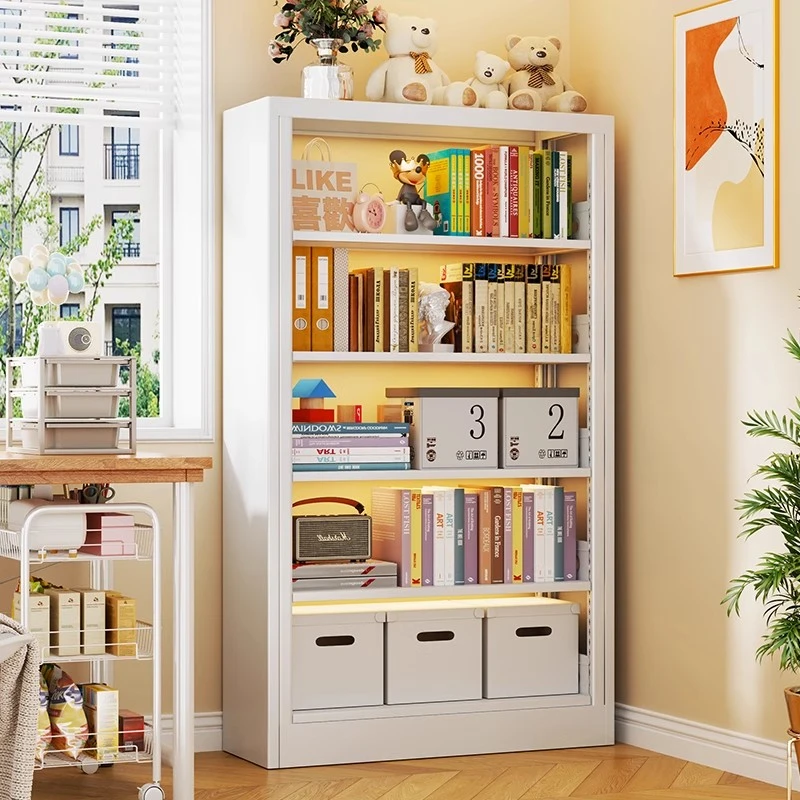 22.5宽窄边家用书架落地置物架钢制图书馆书柜多层儿童绘本收纳架